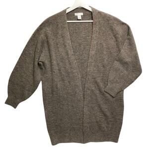 H&M wool blend long cardigan sweater sz M light brown